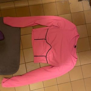 bright pink long sleeve crop top